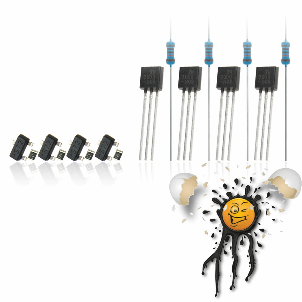 Arduino NPN Transistorset 2N7000 7002 low Level- trigger switch shifter 16-teile