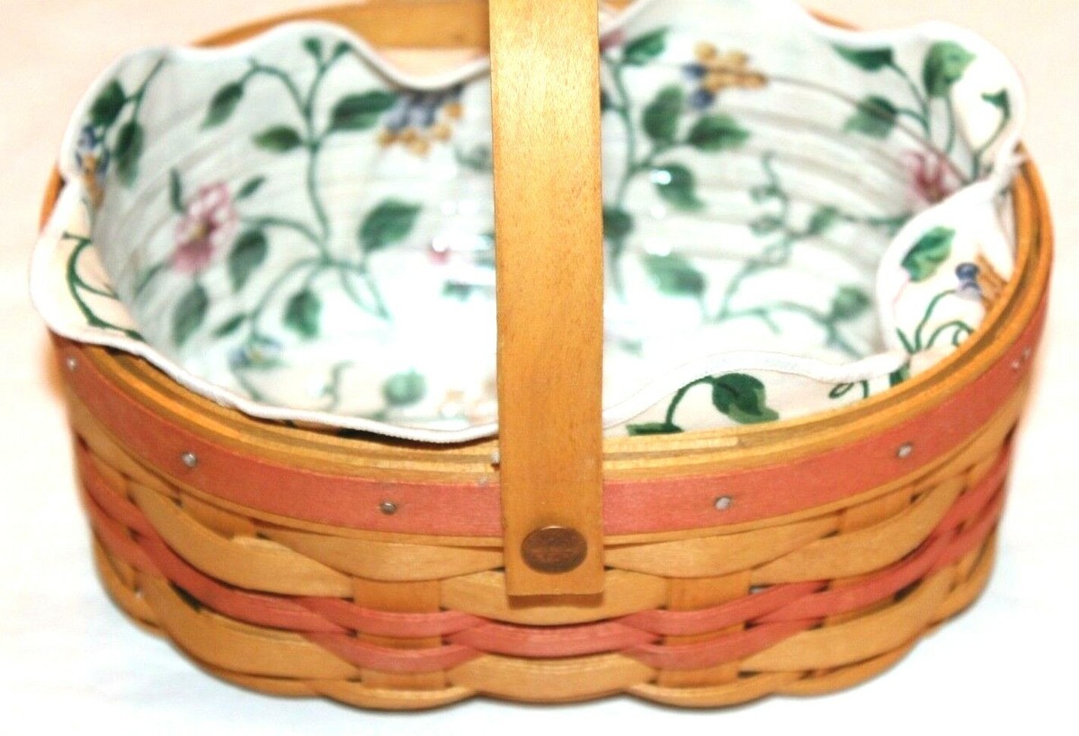 Longaberger 1999 Mother's Day Basket w/ Handle, Protector, Tie-On