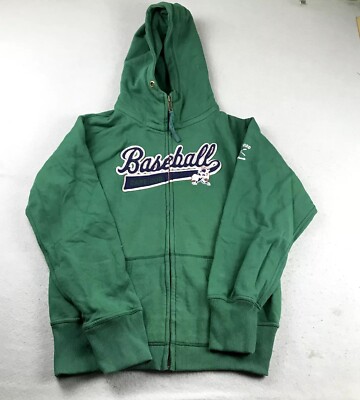 Cuffys Cape Cod Baseball Hoodie Mens Medium Green Full Zip Hooded Sweatshirt