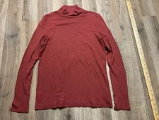 Rachel Zoe Shirt, Women's Size Medium, Orange, Long Sleeve, Mock Neck