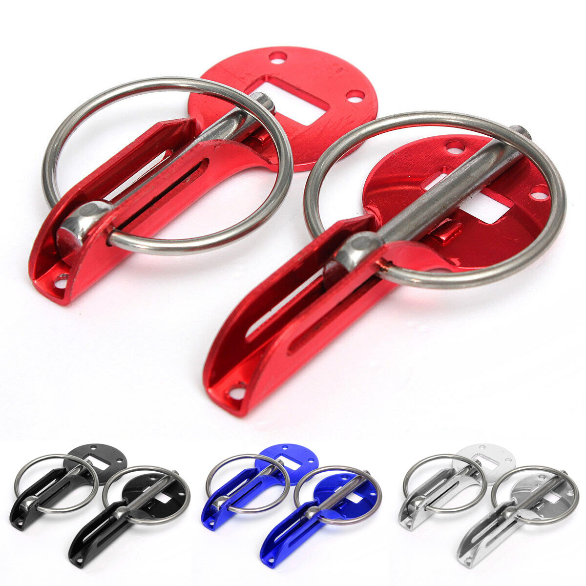 Universal Black Hood Pin Kit – Alloy Steel Bonnet Lock Pins With Mounting Hardware, Racing Style