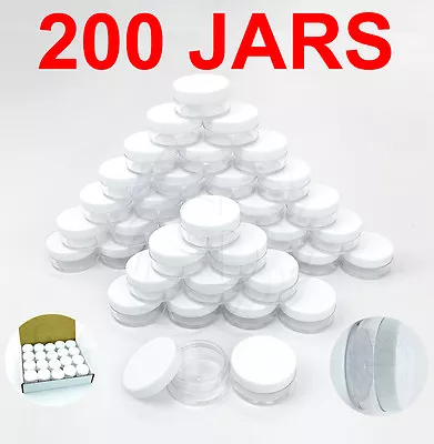 BEAUTICOM 200 Packs 10 Gram/10ML High Quality Makeup Cream Cosmetic Sample Jar Containers
