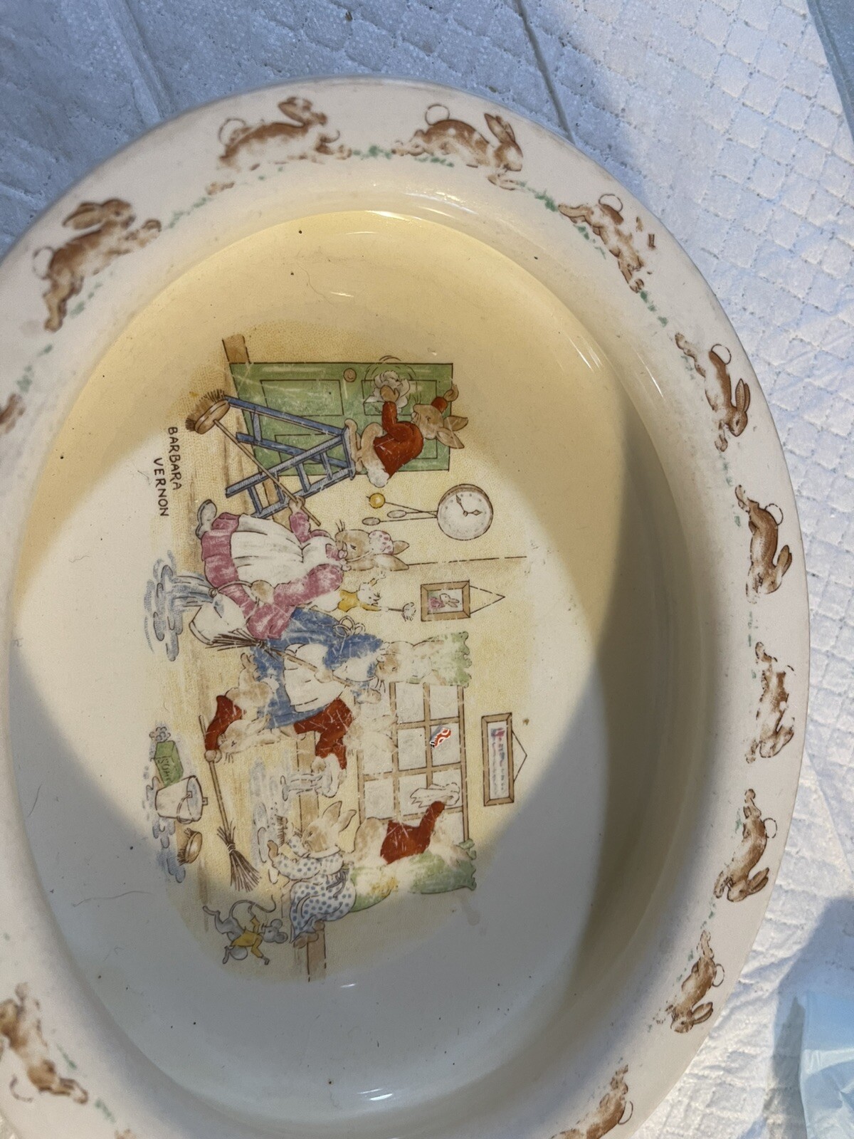 Royal Doulton Bunnykins Baby Bowl Sister Mary Barbara RARE 1936 Albion Shape 8”