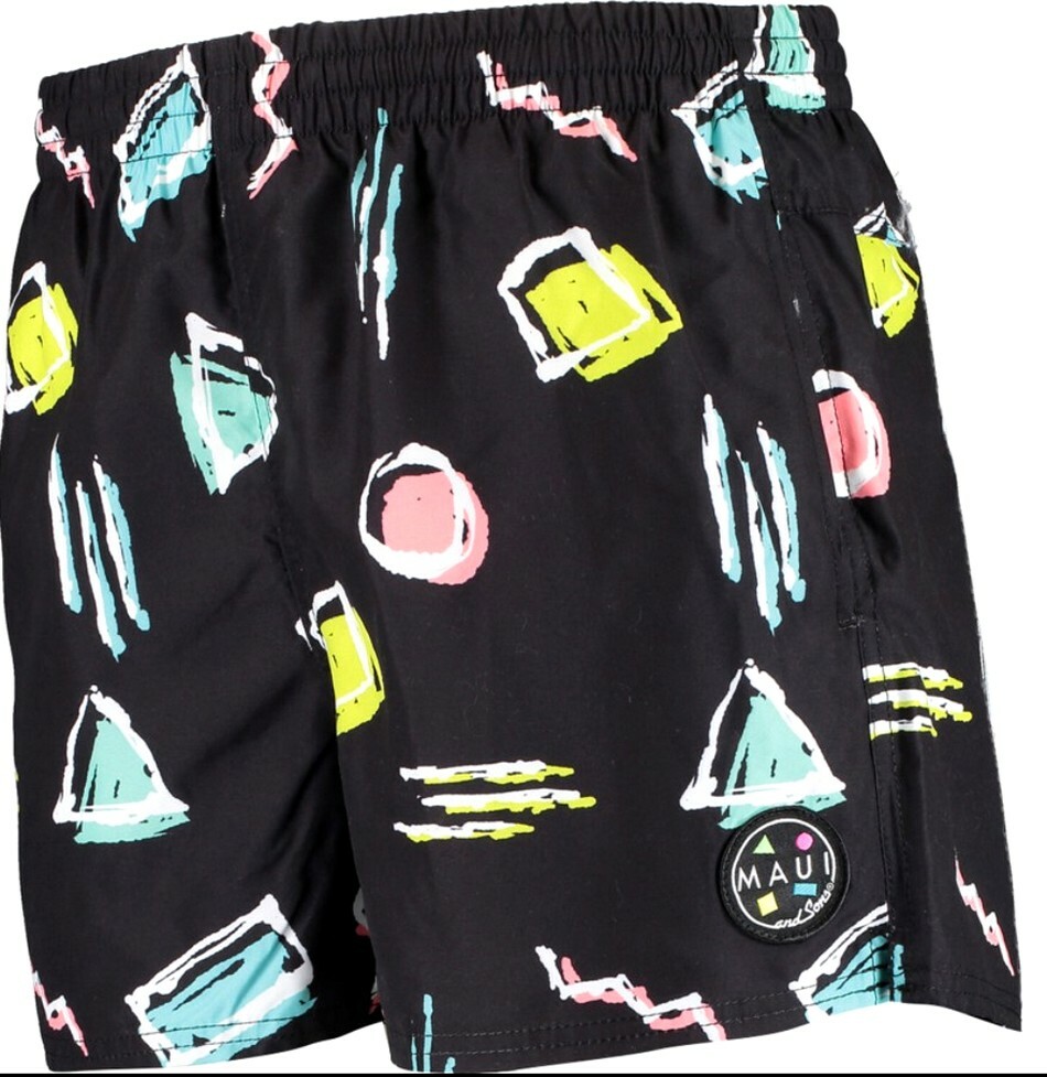 BNWT  MAUI & SONS  Element Volley  Swim Shorts  Black  Medium