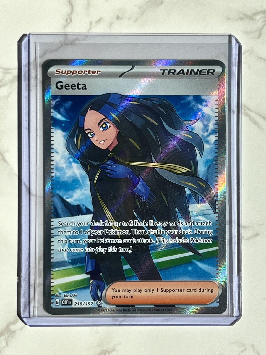 Pokmon TCG Geeta Full Art 218/197 Sv03: Obsidian Flames Holo Trainer Full  Art