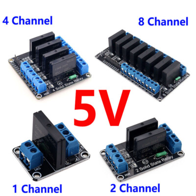 1Pcs Solid State Relay Module 5V Channel 1 / 2 / 4 / 8 High/Low Level