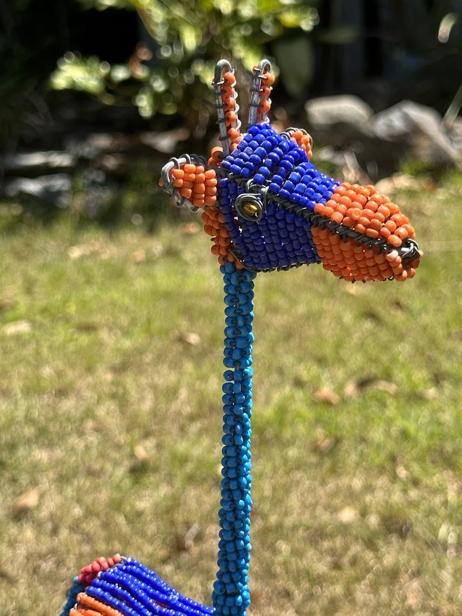 African beaded 2024 wire animal sculpture