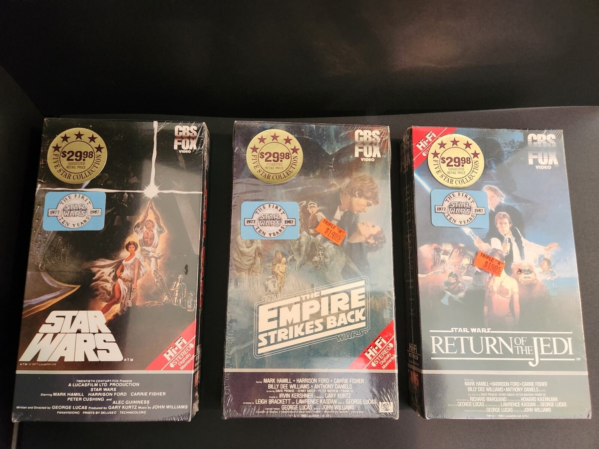 Star Wars VHS 1984-1986 Sealed Trilogy Tapes Red Label CBS FOX