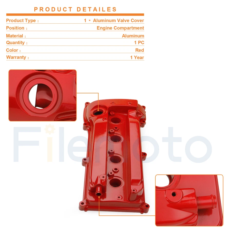 Valve Cover w/ Gasket + Hose for 01-12 Toyota RAV4 Camry Highlander Scion 2.4L👍 - Image 2 of 4