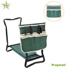 Garden Folding Kneeler Bench Kneeling Soft Eva Pad Seat With Stool Pouch
