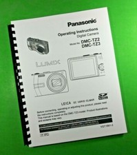 Owners Manual for Panasonic DMC-TZ2 TZ3 Camera 108 Pages W/Clear Covers 