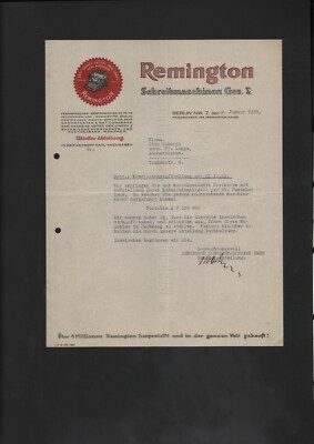 BERLIN, Brief 1930, Remington Schreibmaschinen GmbH