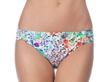 New La Blanca Swimsuit Bikini Bottom Sz 12 EDEN SIDE SHIRRED HIPSTER Multi