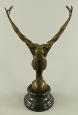 Casa Padrino Luxus Bronze Skulptur Turmspringer H. 29 cm Art Deco Jugendstil