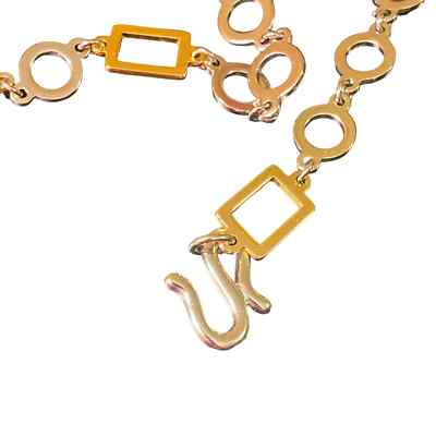 Vintage Rare Liz Claiborne Gold & Silver Chain Link Belt Liz Claiborne Vintage Gold and Silver Tone Geometric Chain  main image 2