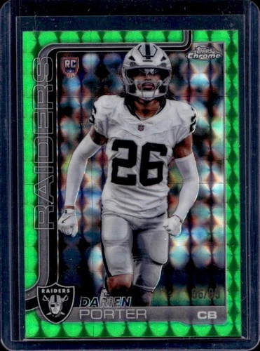 2025 Topps Chrome Darien Porter Rookie RC Green Geometric Refractor #/99 Raiders