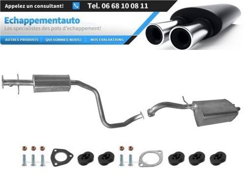 Silencieux central anticorrosion et pot arriere pour Chevrolet Tacuma Rezzo 2000-2010