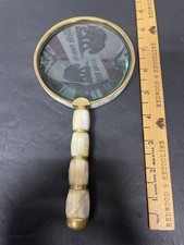 Fine Magnifying Glass, Mother of Pearl and Brass Handle