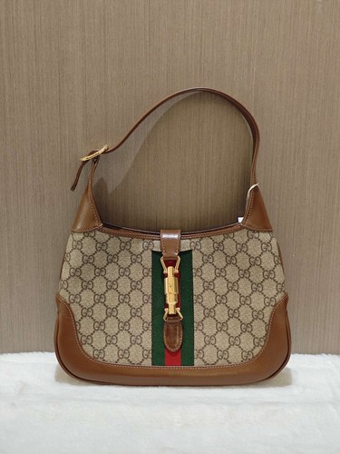 GUCCI Jackie 1961 Canvas Brown Small