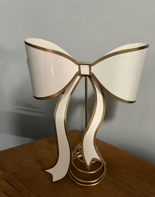 Cynthia Rowley, Christmas, White & Gold Metal Bow Christmas Tree topper -