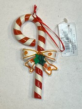 Peppermint Candy Cane Ribbon Christmas Ornament New Tree Holiday Red White 5"