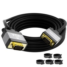 VGA to VGA Cable 20 FT Long Male to Male Cord 15 Pin Gold-Plated Black