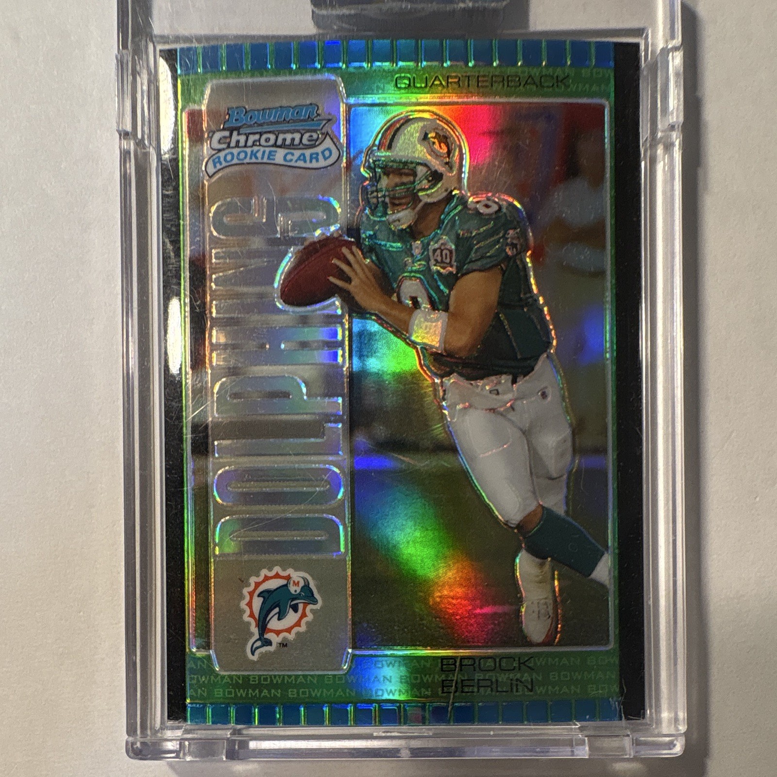 Topps 2005 Bowman Chrome Brock Berlin RC #142 Green Refractor /399 Dolphins