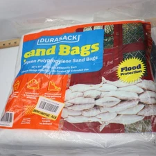 (25-Pack) DURASACK 15 in. x 27 in. White Woven Sand Bags with Tie String