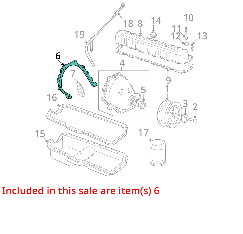 JUNTA CUBIERTA DELANTERA CHRYSLER 53020487 NUEVA OEM 53020487 Foto 2 de 3