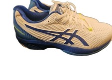 ASICS Solution Swift FF 2 Clay Court Tennis Shoe White Tuna Blue 8.5 Novak Pack