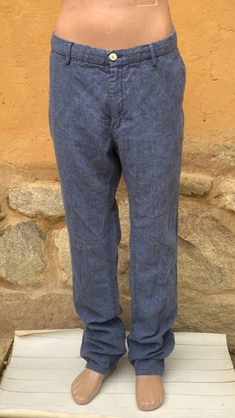 Men Massimo Dutti Trousers Navy Cotton 52