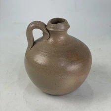 Vintage Salt Glaze Pottery 4” Jug with Handle, Unmarked Jugtown, Seagrove, NC