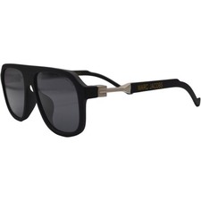 Marc Jacobs Men  s Sunglasses  Matte Black  Silver Frame  Gray Lens  New