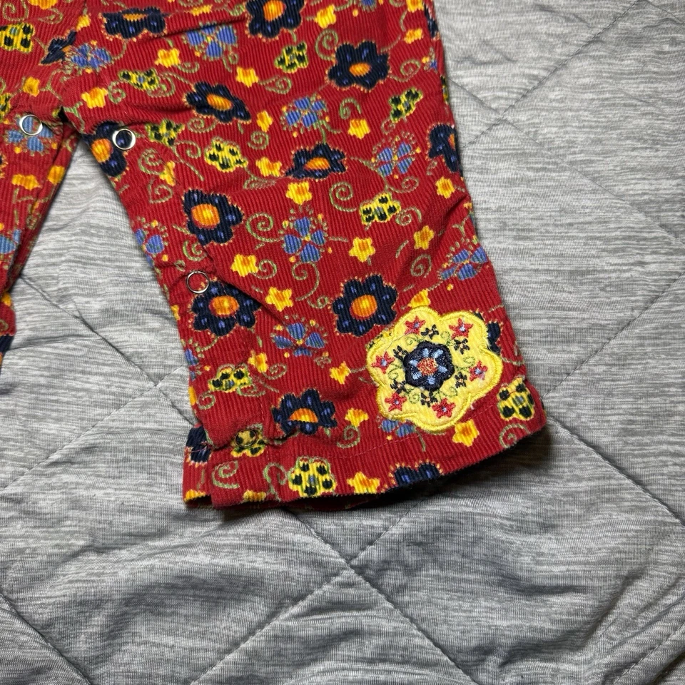 Mono Bettlejuice Niños 12M Rojo Pana Estampado Flores Bolsillos Foto 4 de 4