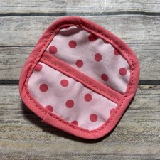 American Girl Doll Gourmet Kitchen Cooking Baking Food Pink Peach Dot Pot Holder