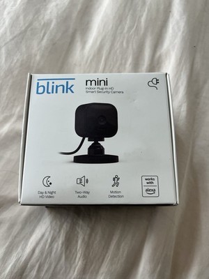Camera Blink Mini Security Indoor Plug-In Smart HD 1080p Black Motion Pan-Tilt
