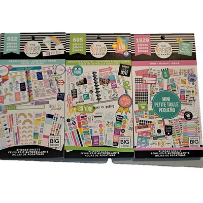 The Happy Planner Sticker Books LOT OF 3 New NWT Planner Stickers Happy Planner