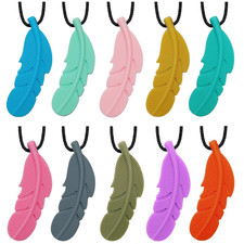 Chew Necklaces for Sensory Kids, 10 Pack Silicone Chewy Necklaces