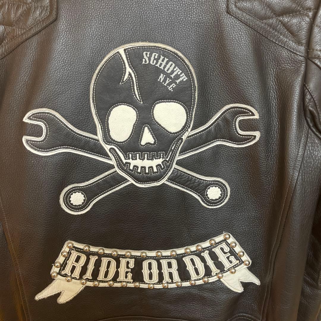 Schott Double Rider Jacket 38 Patchwork Cafe Race… - image 5