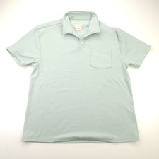 Massive Luxury Peached Scuba Short Sleeve Polo Shirt Sea Foam Green Men's Large