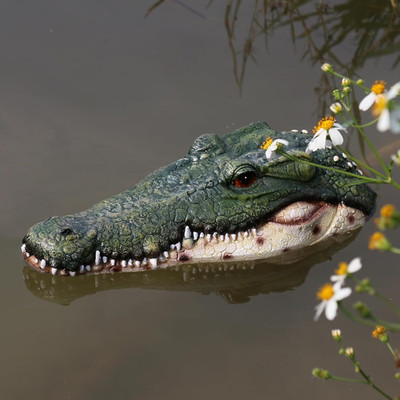 Realistic Floating Alligator Head Decoy for Ponds & Pools - Premium Quality Croc