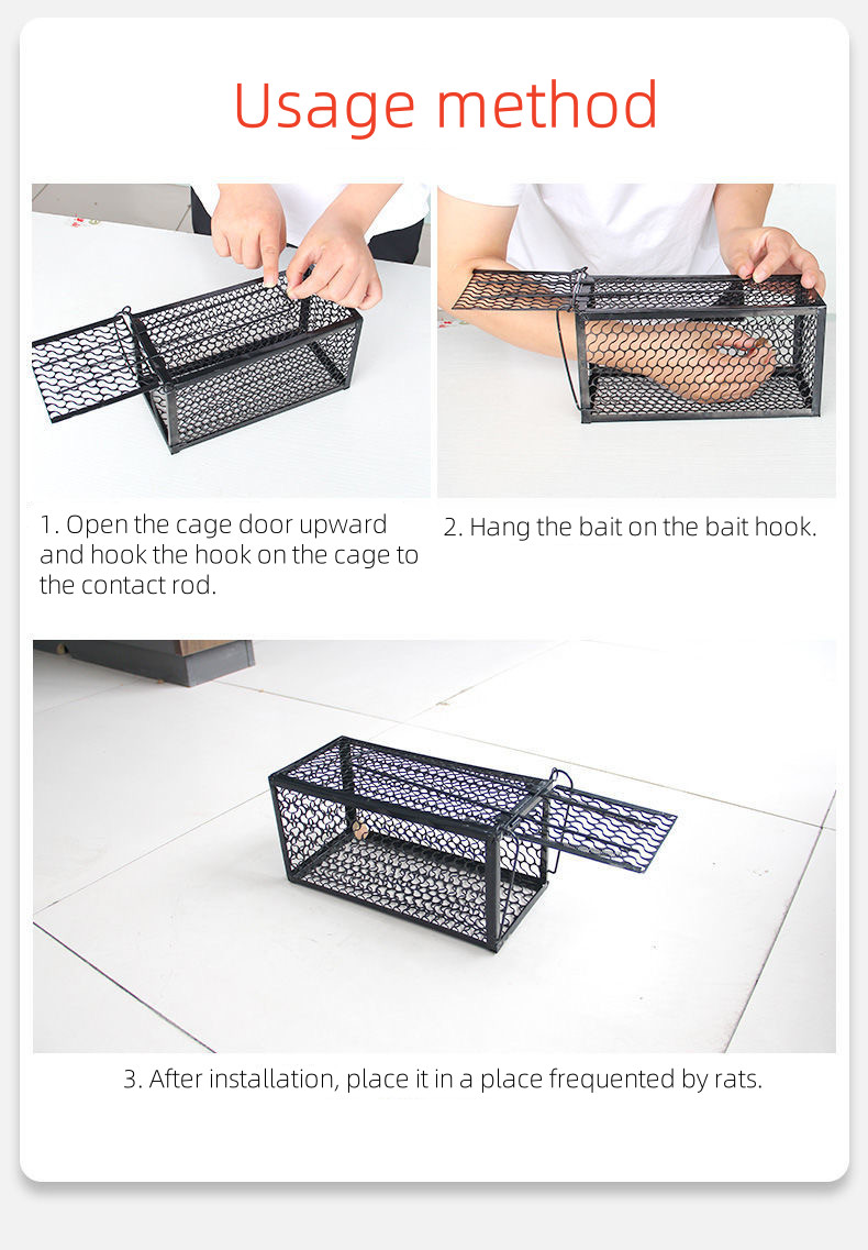 USA Mouse Trap Rat Trap Rodent Trap Live Catch Cage, Easy to Set Up and Reuse