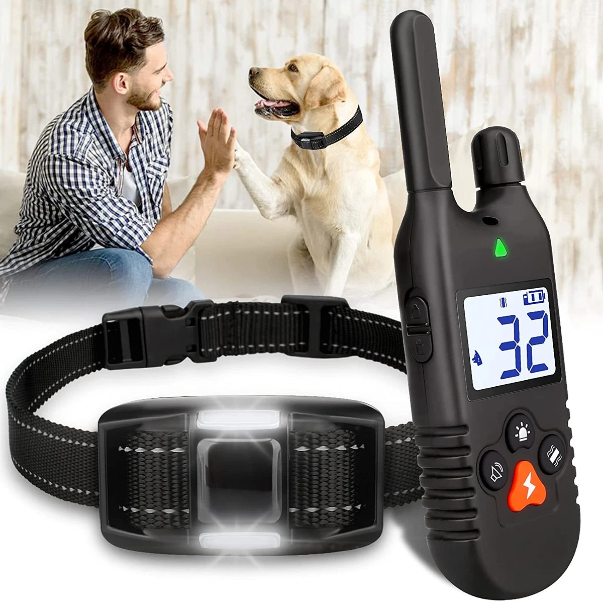 1000m Elektroschock Hundetraining E-Halsband  Anti-Bell, Obedience,  Schwarz-Orange