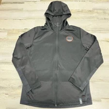 New York Knicks Jacket Boys Youth Large Full Zip Hooded Jacket Black Left Logo