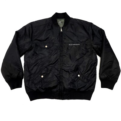 Rocawear Mens Black/Grey Puffer Jacket Nylon Reversible Size: XL