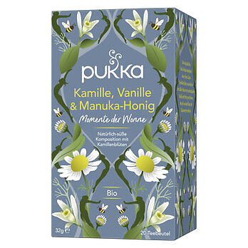 Pukka té de hierbas orgánico manzanilla, vainilla y miel de manuka, 20 bolsitas de té 20x1,