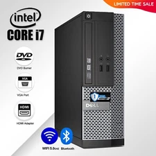DELL Desktop Computer PC i7, up to 32GB RAM, 14TB SSD HDD, Windows 11/10,DVD-RW