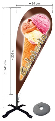 SG001 Gelato Basic cono pubblicitario 3D per gelateria altezza 230 cm
