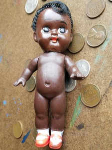 Vtg Little Black Girl W Red Shoes Braided Hair 5 Doll