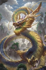 Eastern Dragon Fantasy Silk Print Painting Wall Art Home Decor - POSTER 20x30